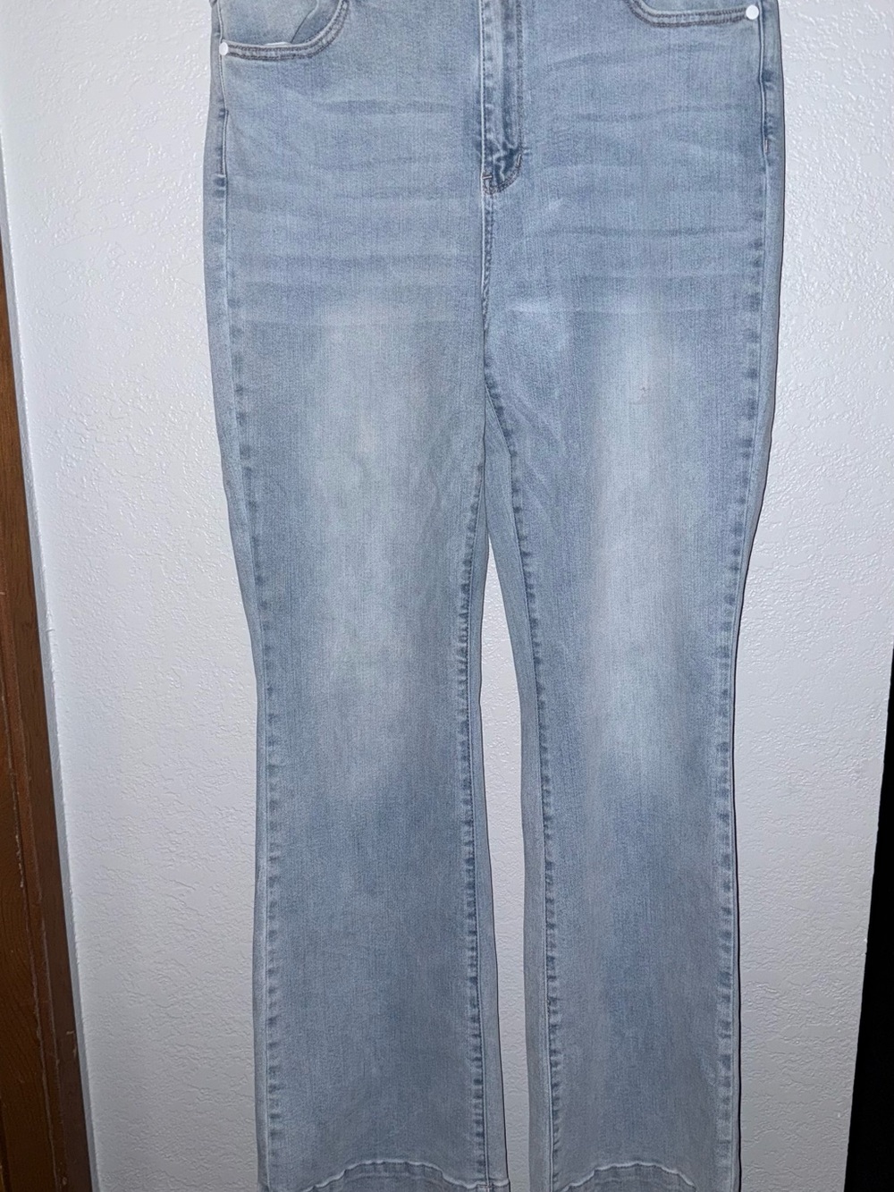 Judy Blue Los Angeles Wide-Leg Mid Rise Light Wash Denim Jeans Juniors 15
